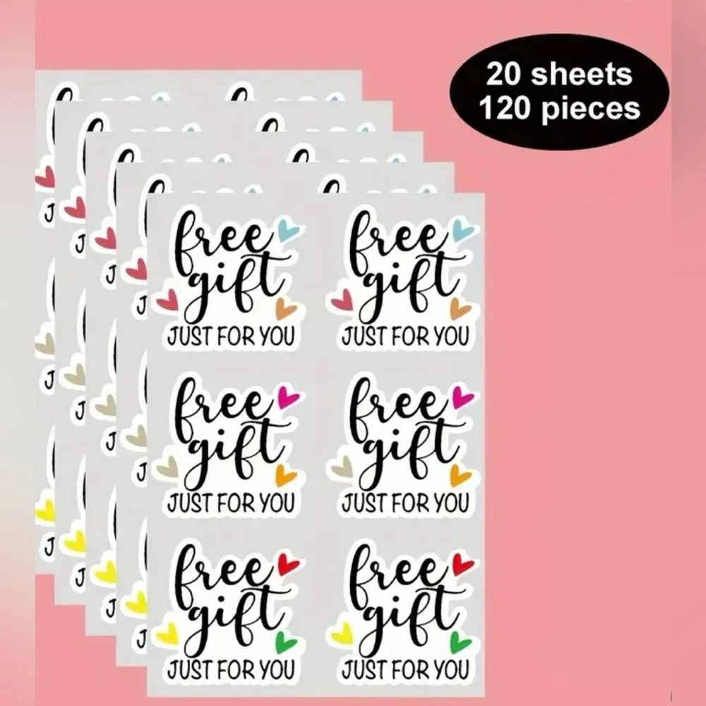Colorful Hearts-  Free Gift 120 Stickers